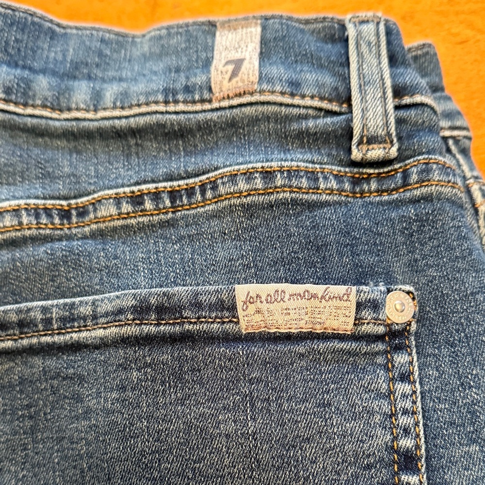7 For All Mankind Women's Blue Jeans - Slimmy, SZ 33